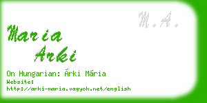 maria arki business card