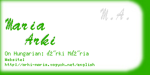 maria arki business card